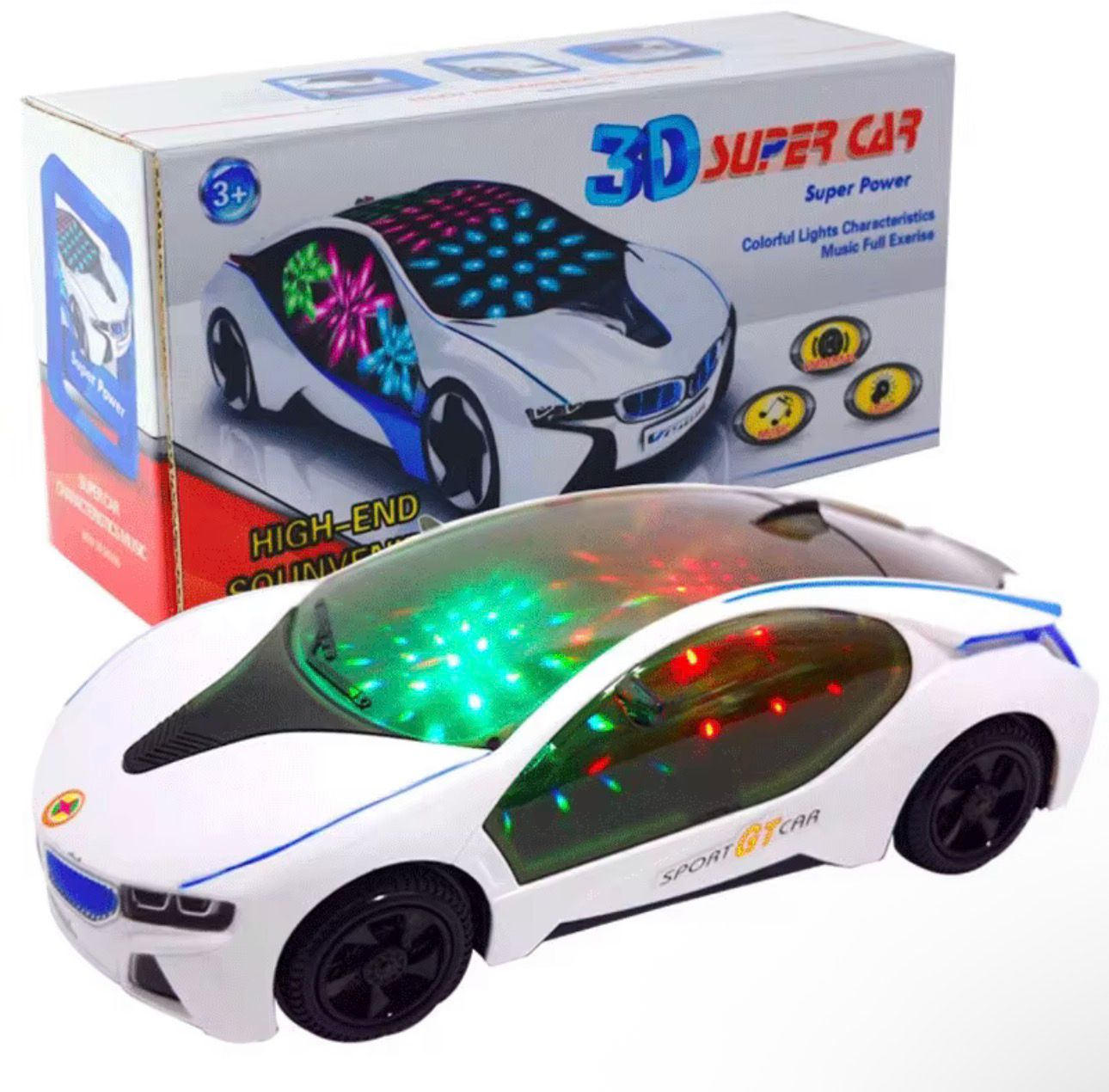 Voiture 3D Super Car – Lumières & Musique