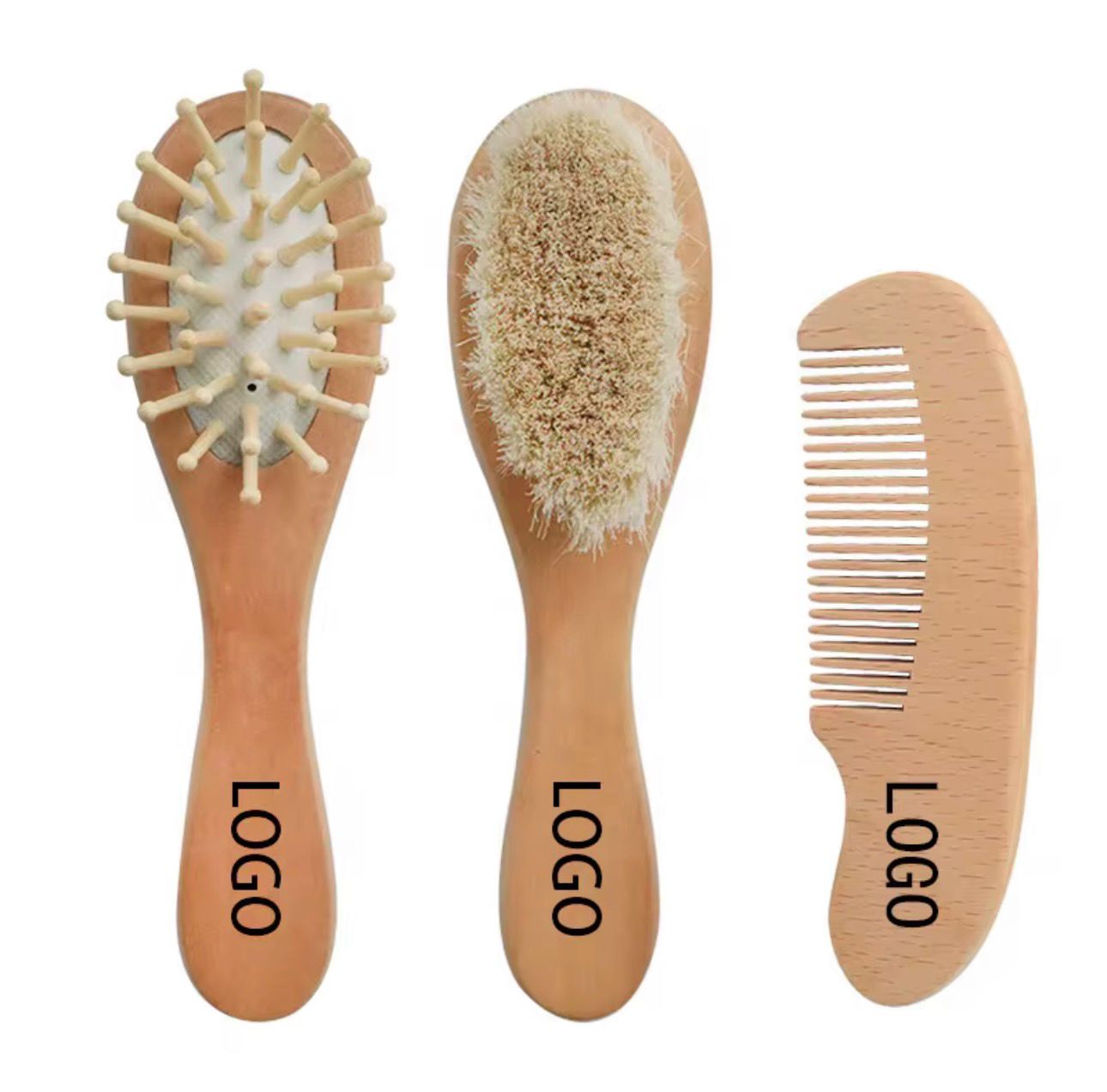 Set de Brosses & Peigne en Bois